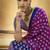 Magenta satin ajrakh printed casual wear saree
