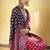 Red satin ajrakh printed casual wear saree
