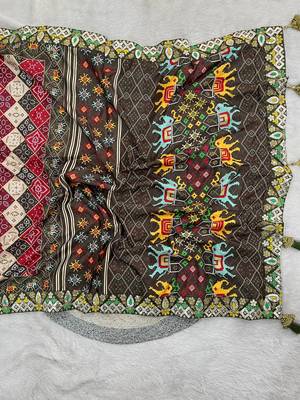 Multi Color Beautiful 3Mm & 5Mm Sequins And Jari Dori Embroidered Lace Border Silk Blend Saree 3