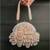 Pink pearl beaded suede clutch