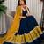 Navy Blue Embroidery sequin and foil mirar Vichitra silk blend Lahenga choli Set