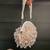 Pink pearl beaded suede clutch