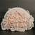 Pink pearl beaded suede clutch