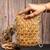 Gold kundan beaded embroidered silk pouch