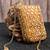 Gold kundan beaded embroidered silk pouch