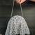 Silver thread embroidered silk clutch