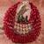 Red crystal beaded suede lattice garnet bag