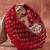 Red crystal beaded suede lattice garnet bag