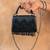 Black beaded silk tassel handbag