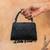 Black beaded silk tassel handbag