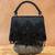Black beaded silk tassel handbag