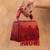 Crimson red beaded silk tassel handbag