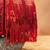 Crimson red beaded silk tassel handbag