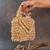 Gold crystal handcrafted silk bag