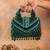 Emerald green handcrafted crystal silk bag