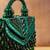 Emerald green handcrafted crystal silk bag