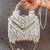 Ivory handcrafted crystal silk bag