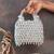 Ivory handcrafted crystal silk bag