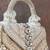 Ivory handcrafted crystal silk bag