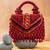 Ruby red handcrafted crystal bag