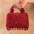 Ruby red handcrafted crystal bag