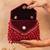 Ruby red handcrafted crystal bag