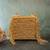 Gold weave fringe silk handbag