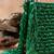 Emerald green weave fringe silk handbag