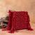 Ruby red weave fringe silk handbag