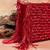 Ruby red weave fringe silk handbag