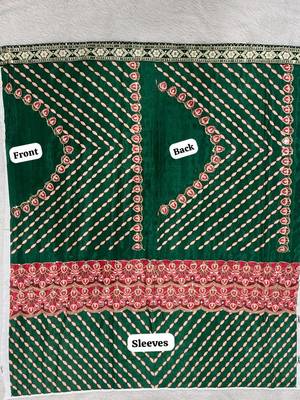 Dark Green Color Floral Printed Pallu With Sequince & Mirror Work & Thread Embroidered Lace Border Silk Blend Saree 5