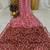 Rani Pink Color Floral Printed Pallu With Sequince & Mirror Work & Thread Embroidered Lace Border Silk Blend Saree