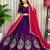Purple Embroidery and sequins Roman silk blend Lahenga choli Set