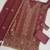 Mauve rangoli crush embroidered suit set with dupatta