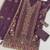 Purple rangoli crush embroidered suit set with dupatta