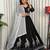 Black Embroidery sequin and foil mirar Roman Silk_blend Lahenga Choli set
