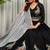 Black Embroidery sequin and foil mirar Roman Silk_blend Lahenga Choli set