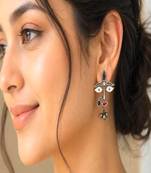 Oxidized Tribal Face Earrings, Boho Statement Earrings, Durga Goddess Face Dangle Earrings, Silver Ethnic Jewelry