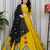 Yellow Embroidery sequin Roman silk blend Lahenga Choli Set 