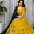Yellow Embroidery sequin Roman silk blend Lahenga Choli Set 