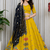 Yellow Embroidery sequin Roman silk blend Lahenga Choli Set 