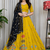 Yellow Embroidery sequin Roman silk blend Lahenga Choli Set 