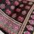 dark brown color mirror work border with handcrafted red tassels (latkan) and ajarakh print gajji silk blend saree