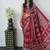 maroon color mirror work border with handcrafted red tassels (latkan) and ajarakh print gajji silk blend saree