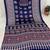 neavy blue color mirror work border with handcrafted red tassels (latkan) and ajarakh print gajji silk blend saree