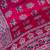 rani pink color mirror work border with handcrafted red tassels (latkan) and ajarakh print gajji silk blend saree