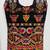 Black embroidered cotton u-neck blouse