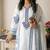 white color designer embroidery work rayon kurti palazzo set