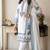 white color designer embroidery work rayon kurti palazzo set