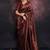 Dark maroon silk blend woven saree with banarasi silk